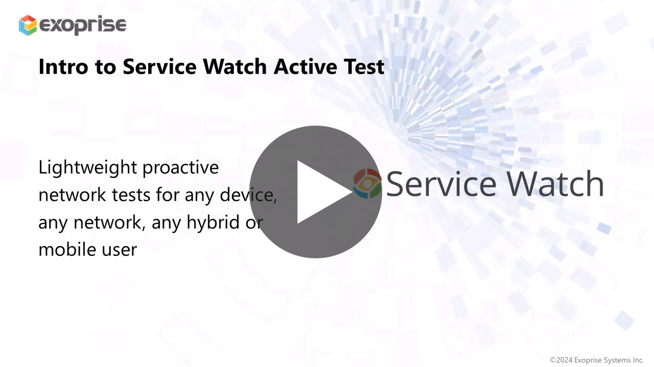 Service Watch Active Test Video Tutorial